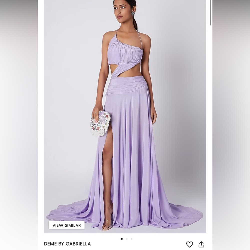 Purple one shoulder cut out gown- Pernia pop up shop dress - size:S